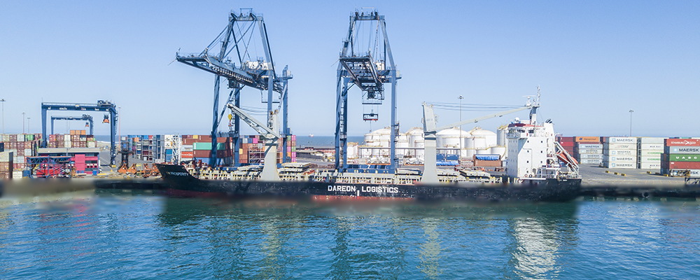 Dareon Logistics vessel working at a container terminal